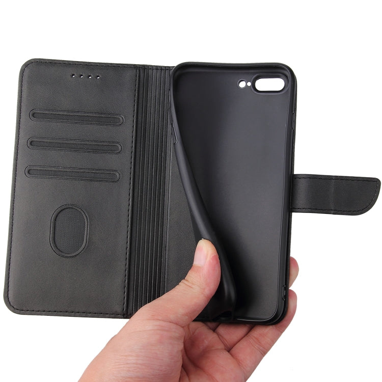 Calf Texture Buckle Horizontal Flip Leather Case with Holder & Card Slots & Wallet For iPhone 8 Plus & 7 Plus(Black) - More iPhone Cases by buy2fix | Online Shopping UK | buy2fix