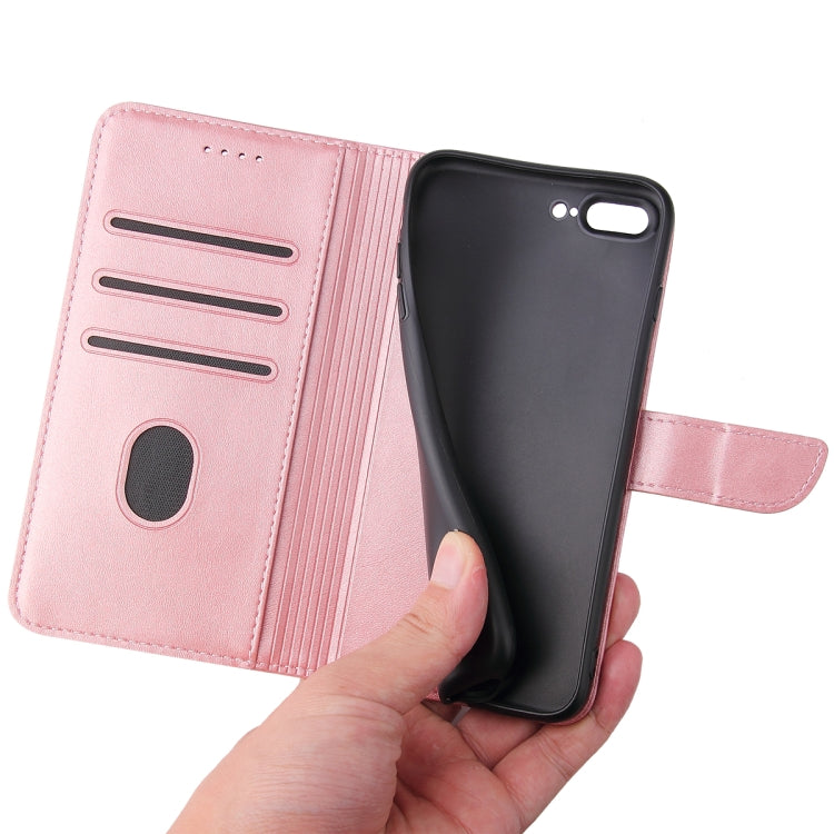 Calf Texture Buckle Horizontal Flip Leather Case with Holder & Card Slots & Wallet For iPhone 8 Plus & 7 Plus(Rose Gold) - More iPhone Cases by buy2fix | Online Shopping UK | buy2fix