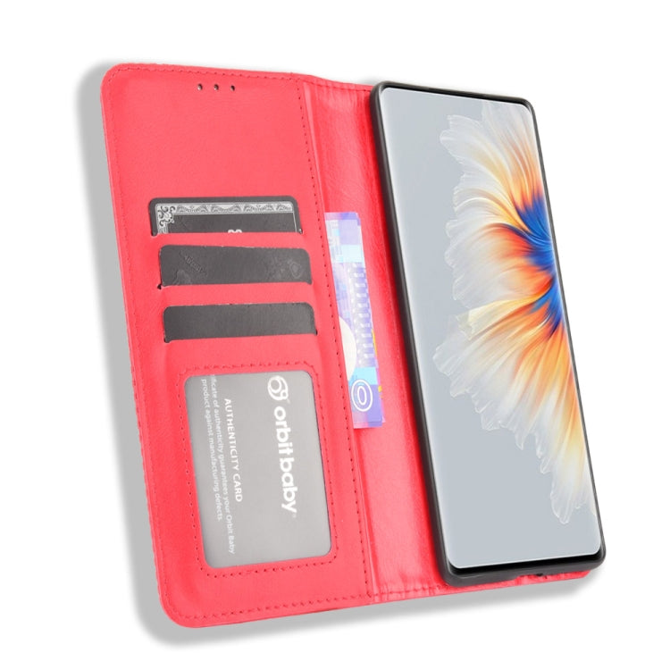 For Xiaomi Mi Mix 4 Magnetic Buckle Retro Pattern Horizontal Flip Leather Case with Holder & Card Slot & Wallet(Red) - Xiaomi Cases by buy2fix | Online Shopping UK | buy2fix