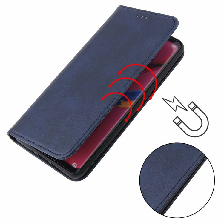 For LG V40 ThinQ Calf Texture Magnetic Horizontal Flip Leather Case with Holder & Card Slots & Wallet(Blue) - LG by buy2fix | Online Shopping UK | buy2fix