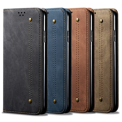 For Xiaomi Mi 9 Denim Texture Casual Style Horizontal Flip Leather Case with Holder & Card Slots & Wallet(Khaki) - Xiaomi Cases by buy2fix | Online Shopping UK | buy2fix