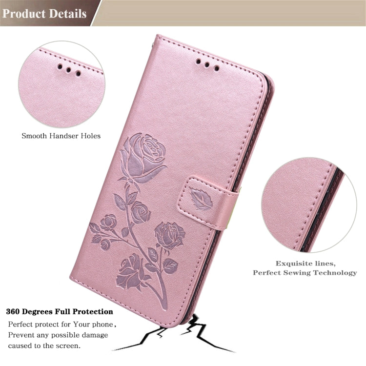 For iPhone 13 Pro Max Rose Embossed Horizontal Flip PU Leather Case with Holder & Card Slots & Wallet (Rose Gold) - iPhone 13 Pro Max Cases by buy2fix | Online Shopping UK | buy2fix