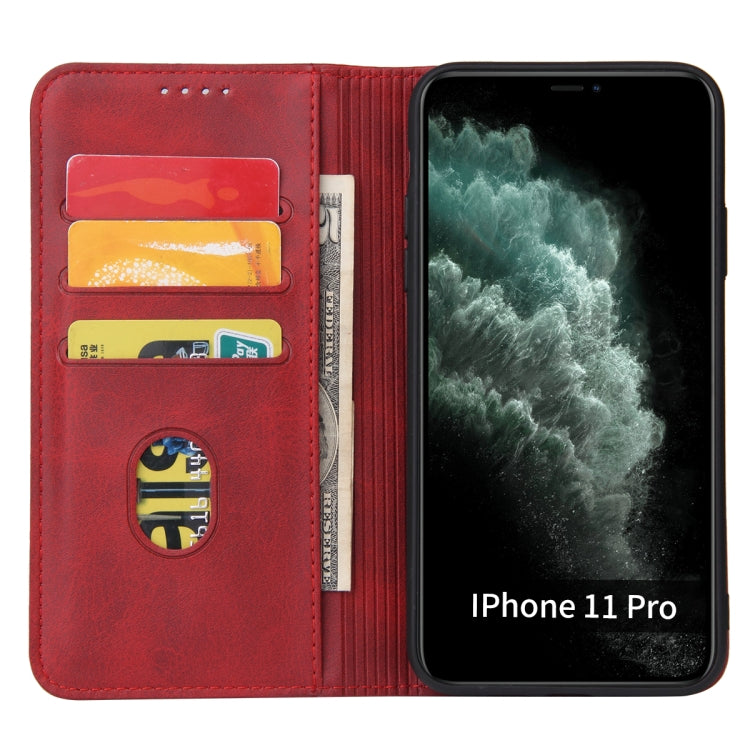 For iPhone 11 Pro Max Calf Texture Magnetic Horizontal Flip Leather Case with Holder & Card Slots & Wallet (Red) - iPhone 11 Pro Max Cases by buy2fix | Online Shopping UK | buy2fix