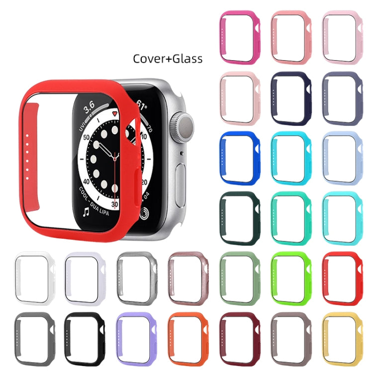 Shockproof PC Protective Case with Tempered Glass Film For Apple Watch Series 8 / 7 45mm(Bright Green) - Watch Cases by buy2fix | Online Shopping UK | buy2fix