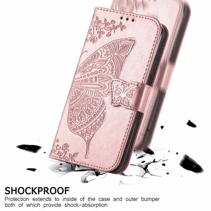 For Motorola Moto Edge 20 Lite Butterfly Love Flower Embossed Horizontal Flip Leather Case with Holder & Card Slots & Wallet & Lanyard(Rose Gold) - Motorola Cases by buy2fix | Online Shopping UK | buy2fix