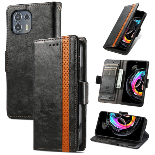 For Motorola Edge 20 Lite CaseNeo Business Splicing Dual Magnetic Buckle Horizontal Flip PU Leather Case with Holder & Card Slots & Wallet(Black) - Motorola Cases by buy2fix | Online Shopping UK | buy2fix