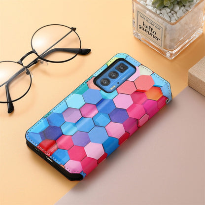 For Motorola Edge 20 Pro Colorful Magnetic Horizontal Flip PU Leather Case with Holder & Card Slot & Wallet(Colorful Cube) - Motorola Cases by buy2fix | Online Shopping UK | buy2fix