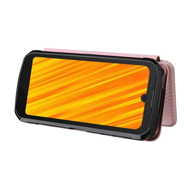 For Doogee S59 / S59 Pro Carbon Fiber Texture Horizontal Flip TPU + PC + PU Leather Case with Card Slot(Pink) - More Brand by buy2fix | Online Shopping UK | buy2fix