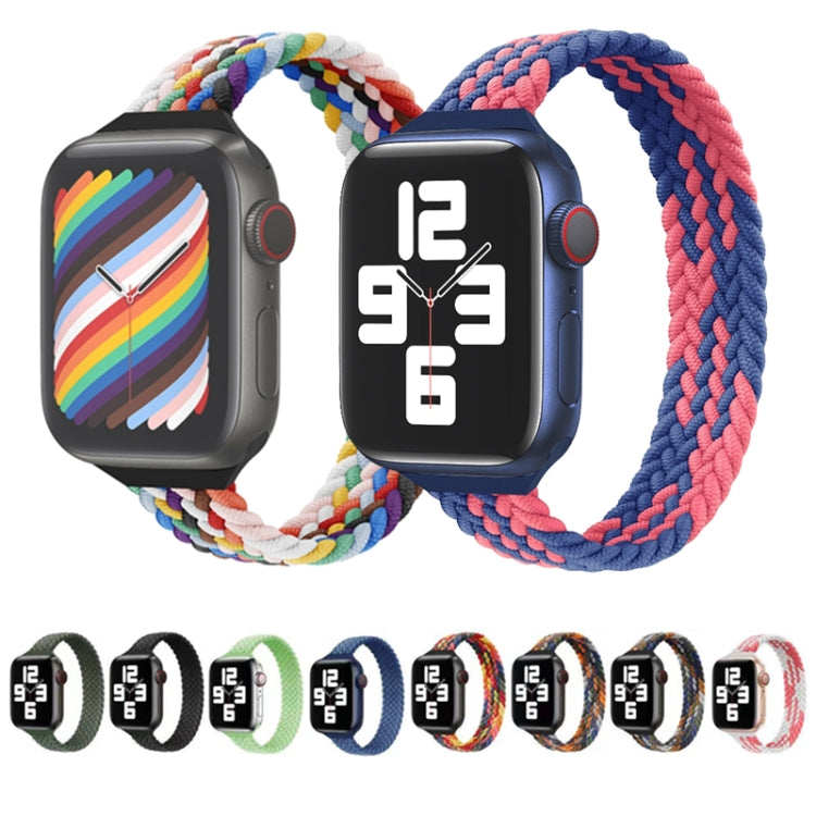 Small Waist Single Loop Nylon Braid Watch Band For Apple Watch Ultra 49mm&Watch Ultra 2 49mm / Series 9&8&7 45mm / SE 3&SE 2&6&SE&5&4 44mm / 3&2&1 42mm, Szie: XS 135mm(Camouflage Colorful) - Watch Bands by buy2fix | Online Shopping UK | buy2fix