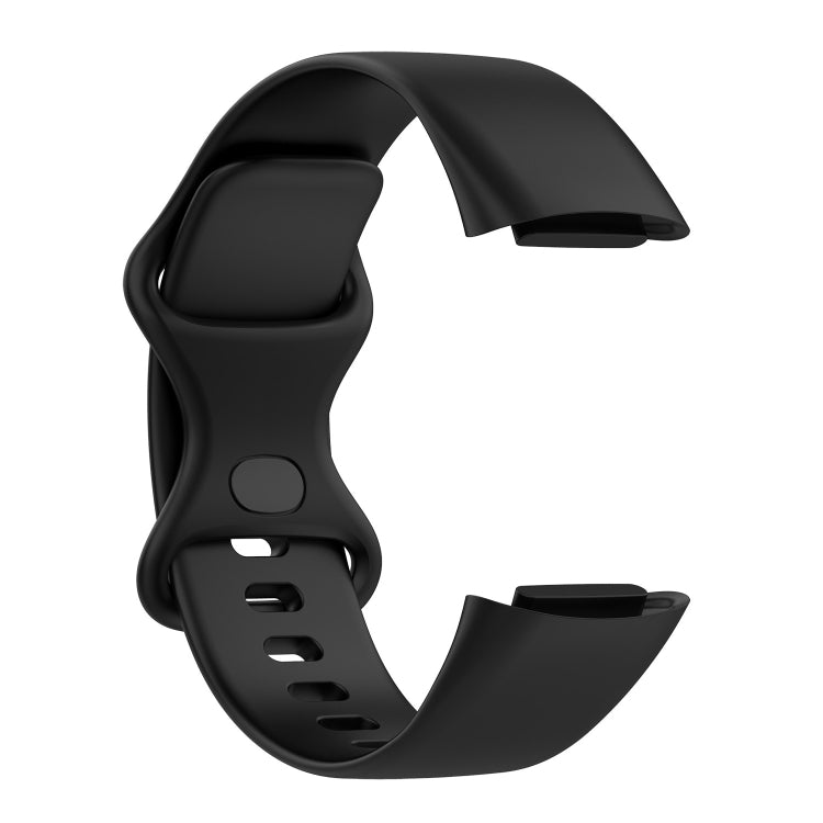 For Fitbit Charge 5 Silicone Watch Band, Size:L (Black) - Watch Bands by buy2fix | Online Shopping UK | buy2fix