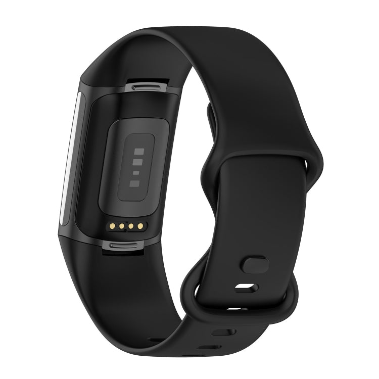 For Fitbit Charge 5 Silicone Watch Band, Size:L (Black) - Watch Bands by buy2fix | Online Shopping UK | buy2fix
