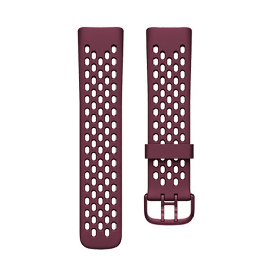 For Fitbit Charge 5 Silicone Hole Watch Band(Wine Red) - Watch Bands by buy2fix | Online Shopping UK | buy2fix