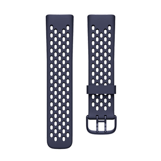 For Fitbit Charge 5 Silicone Hole Watch Band(Dark Blue) - Watch Bands by buy2fix | Online Shopping UK | buy2fix