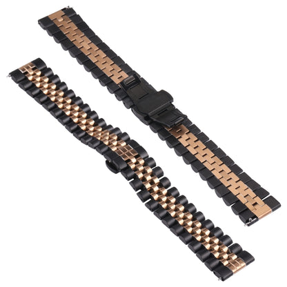 20mm Five-bead Stainless Steel Watch Band(Black Rose Gold) - 20mm Bands by buy2fix | Online Shopping UK | buy2fix