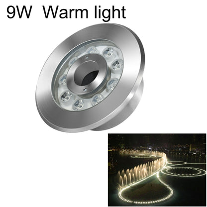 9W Landscape Ring LED Stainless Steel Underwater Fountain Light(Warm Light) - Underwater Lights by buy2fix | Online Shopping UK | buy2fix