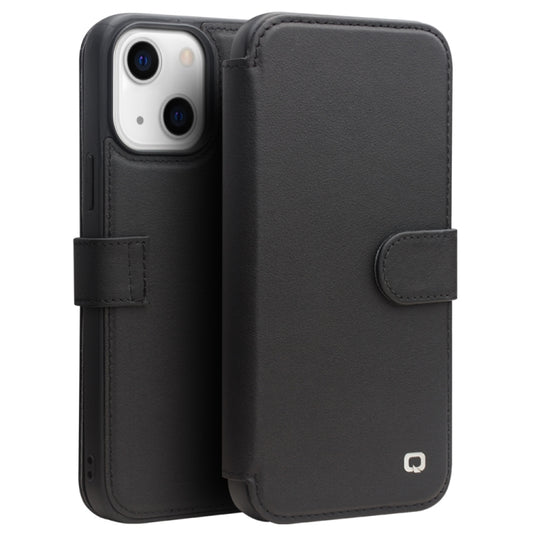 For iPhone 13 QIALINO Magnetic Buckle Phone Leather Case with Card Slot(Black) - iPhone 13 Cases by QIALINO | Online Shopping UK | buy2fix