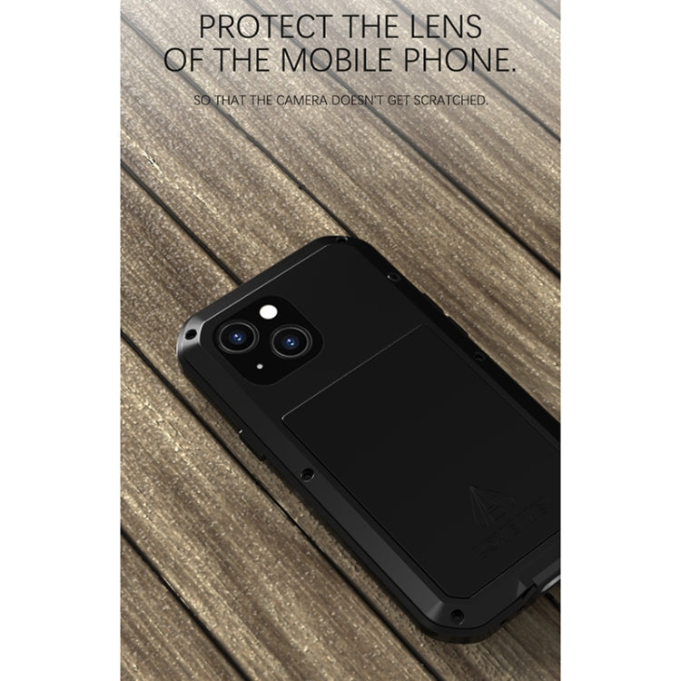 For iPhone 13 mini LOVE MEI Metal Shockproof Life Waterproof Dustproof Protective Phone Case (Black) - iPhone 13 mini Cases by LOVE MEI | Online Shopping UK | buy2fix