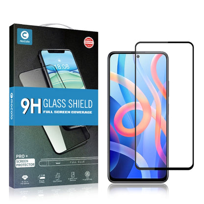 For Xiaomi Redmi Note 11 mocolo 0.33mm 9H 2.5D Full Glue Silk Print Tempered Glass Film(Black) -  by PINWUYO | Online Shopping UK | buy2fix