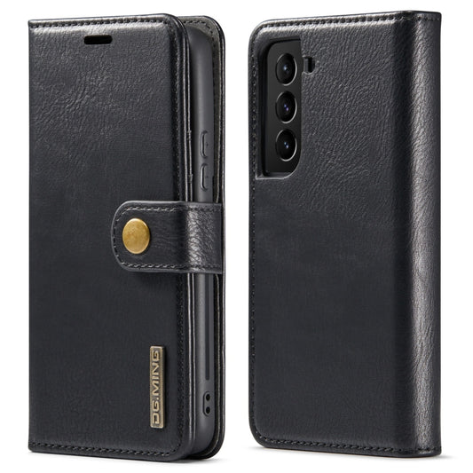 For Samsung Galaxy S22 5G DG.MING Crazy Horse Texture Detachable Magnetic Leather Phone Case(Black) - Galaxy S22 5G Cases by DG.MING | Online Shopping UK | buy2fix