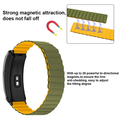For Fitbit Charge 2 Silicone Magnetic Watch Band(Grey Orange) - Watch Bands by buy2fix | Online Shopping UK | buy2fix
