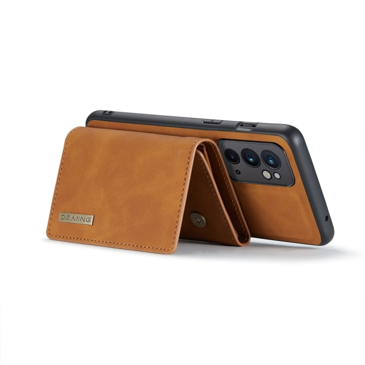 For OnePlus 9RT 5G DG.MING M1 Series 3-Fold Multi Card Wallet Back Cover Leather Phone Case(Brown) - OnePlus Cases by DG.MING | Online Shopping UK | buy2fix