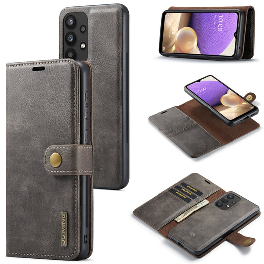 For Samsung Galaxy A33 5G DG.MING Crazy Horse Texture Detachable Magnetic Leather Phone Case(Grey) - Galaxy Phone Cases by DG.MING | Online Shopping UK | buy2fix