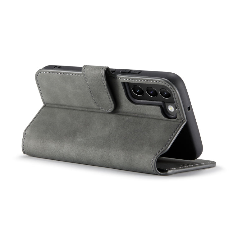 For Samsung Galaxy S22 DG.MING Retro Oil Side Horizontal Flip Leather Case with Holder & Card Slots & Wallet(Grey) - Galaxy S22 5G Cases by DG.MING | Online Shopping UK | buy2fix