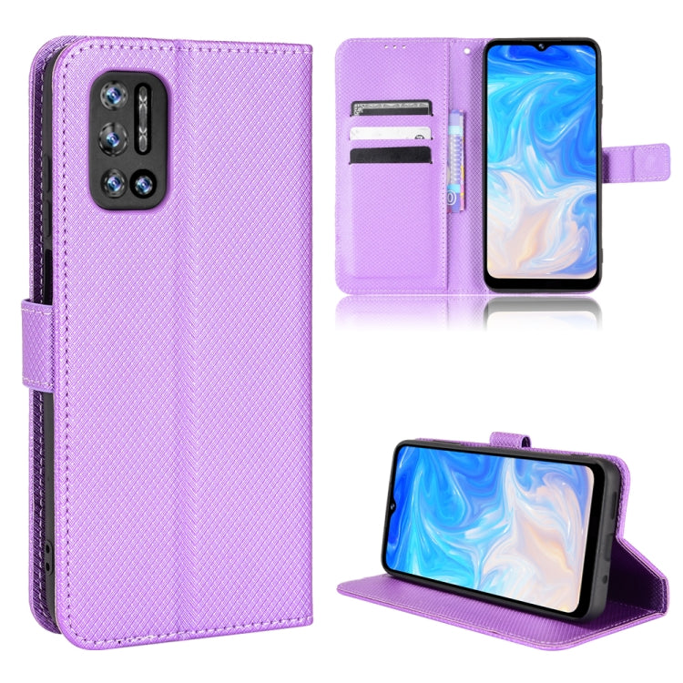 For DOOGEE N40 Pro Diamond Texture Leather Phone Case(Purple) - Doogee Cases by buy2fix | Online Shopping UK | buy2fix