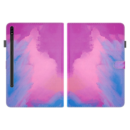 For Samsung Galaxy Tab S9 Watercolor Pattern Flip Leather Tablet Case(Purple Red) - Galaxy Tab S9 Cases by buy2fix | Online Shopping UK | buy2fix