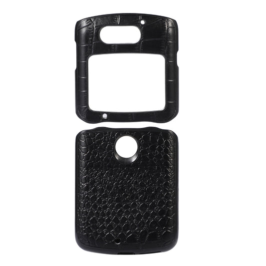 For Motorola Moto Razr 5G Crocodile Top Layer Cowhide Leather Phone Case(Black) - Motorola Cases by buy2fix | Online Shopping UK | buy2fix