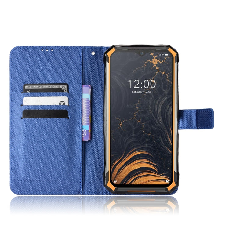 For Doogee S88 Pro / S88 Plus Diamond Texture Leather Phone Case(Blue) - Doogee Cases by buy2fix | Online Shopping UK | buy2fix