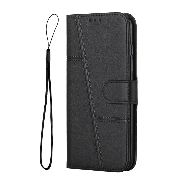 For OPPO Reno7 5G Global & Taiwan Version / Find X5 Lite Stitching Calf Texture Buckle Leather Phone Case(Black) - OPPO Cases by buy2fix | Online Shopping UK | buy2fix