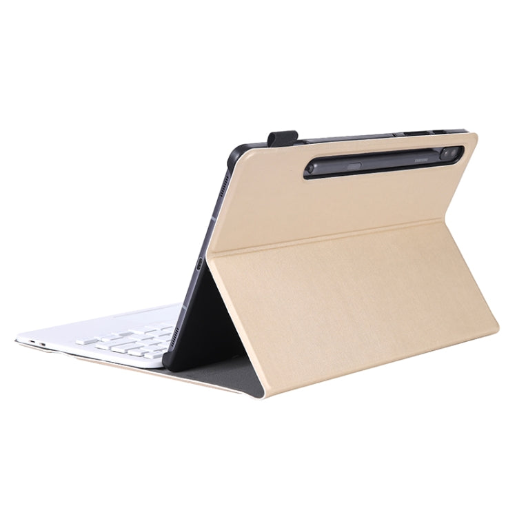 A700-A Ultra-thin Bluetooth Keyboard Leather Case with Touchpad For Samsung Galaxy Tab S8 11 inch SM-X700 / SM-X706(Gold) - Samsung Keyboard by buy2fix | Online Shopping UK | buy2fix