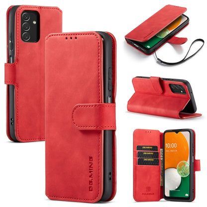 For Samsung Galaxy A13 4G DG.MING Retro Oil Edge Flip Leather Phone Case(Red) - Galaxy Phone Cases by DG.MING | Online Shopping UK | buy2fix