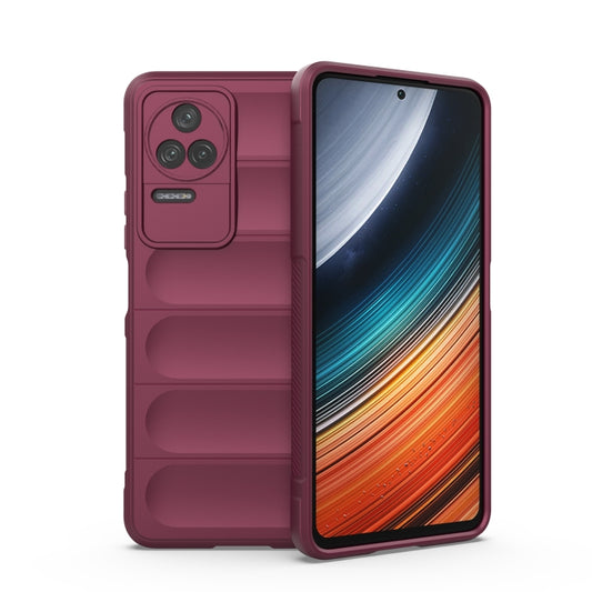 For Xiaomi Redmi K40S Magic Shield TPU + Flannel Phone Case(Wine Red) - Xiaomi Cases by buy2fix | Online Shopping UK | buy2fix