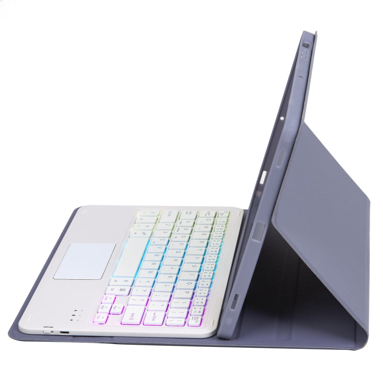 T102B-AS Skin Feel Pen Slot Touch Pad Backlight Bluetooth Keyboard Leather Tablet Case For iPad 10.2 2021&2020&2019/Air 2019/Pro 10.5(Purple) - For iPad Pro by buy2fix | Online Shopping UK | buy2fix