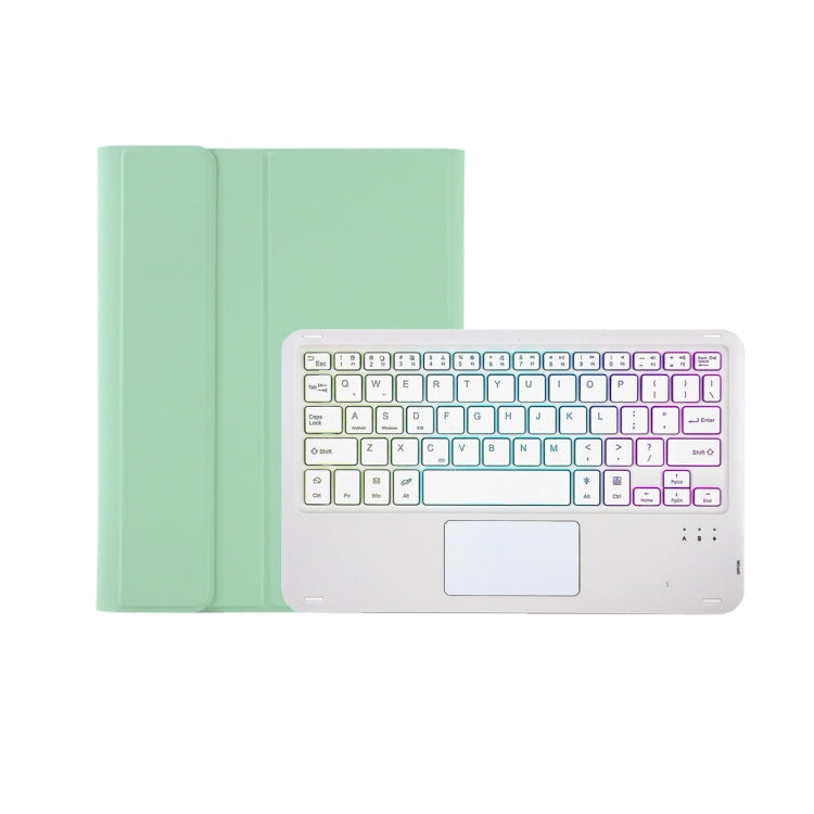 T11B-AS Skin Feel Pen Slot Touch Pad Backlight Bluetooth Keyboard Leather Tablet Case For iPad Pro 11 2021&2020&2018(Mint Green) - For iPad Pro by buy2fix | Online Shopping UK | buy2fix