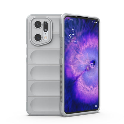 For OPPO Find X5 Pro Magic Shield TPU + Flannel Phone Case(Grey) - OPPO Cases by buy2fix | Online Shopping UK | buy2fix