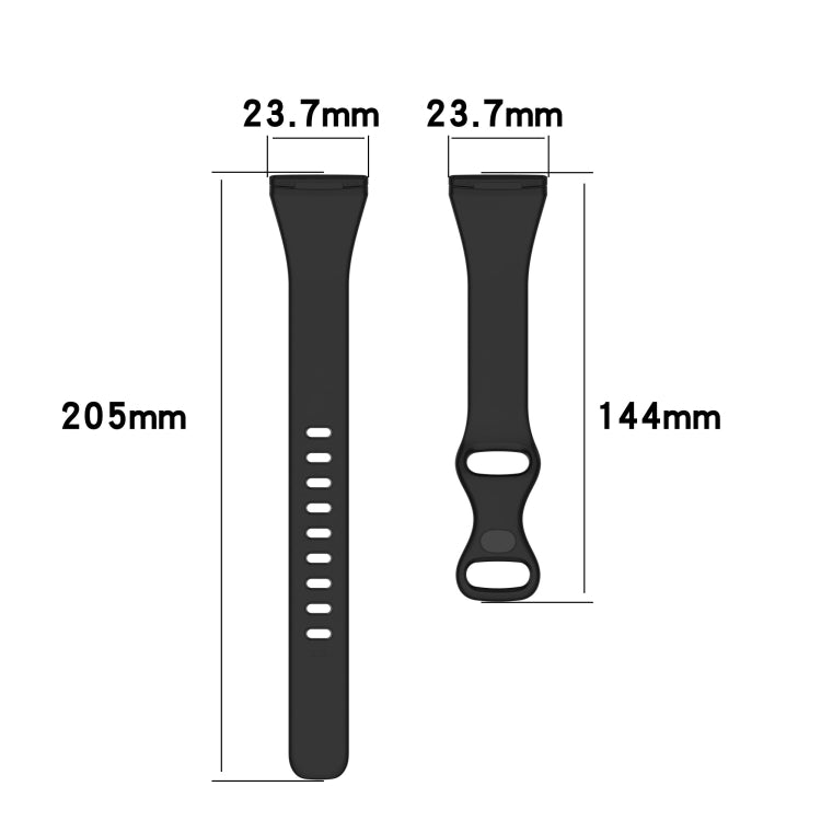 For Fitbit Versa 4 / Versa 3 / Sense Universal TPU Watch Band, Size:L(Black) - Watch Bands by buy2fix | Online Shopping UK | buy2fix