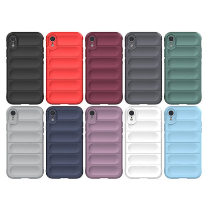 For iPhone XR Magic Shield TPU + Flannel Phone Case(Dark Blue) - More iPhone Cases by buy2fix | Online Shopping UK | buy2fix