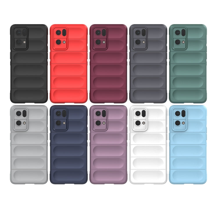 For OPPO Reno7 Pro 5G Magic Shield TPU + Flannel Phone Case(Black) - OPPO Cases by buy2fix | Online Shopping UK | buy2fix