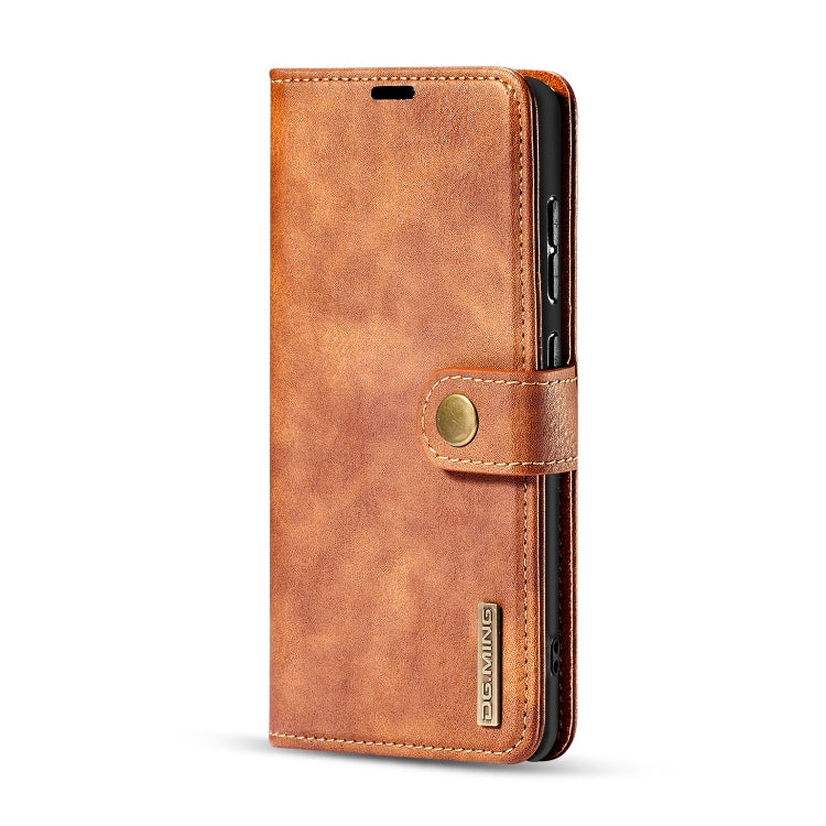 For Galaxy A51 DG.MING Crazy Horse Texture Flip Detachable Magnetic Leather Case with Holder & Card Slots & Wallet(Brown) - Galaxy Phone Cases by DG.MING | Online Shopping UK | buy2fix