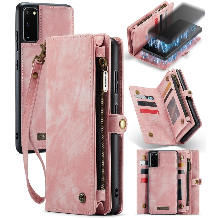 For Samsung Galaxy S20 CaseMe Detachable Multifunctional Horizontal Flip Leather Case, with Card Slot & Holder & Zipper Wallet & Photo Frame (Pink) - Galaxy Phone Cases by CaseMe | Online Shopping UK | buy2fix