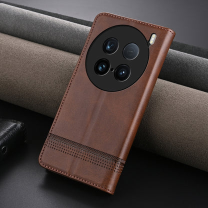 For vivo X100 Ultra AZNS Magnetic Calf Texture Leather Phone Case(Dark Brown) - vivo Cases by AZNS | Online Shopping UK | buy2fix