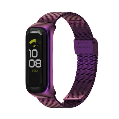 For Samsung Galaxy Fit 2 MIJOBS Milan Buckle Stainless Steel Watch Band(Purple) - Watch Bands by MIJOBS | Online Shopping UK | buy2fix