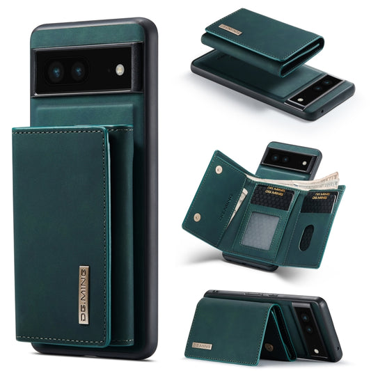 For Google Pixel 6A DG.MING M1 Series 3-Fold Multi Card Wallet + Magnetic Phone Case(Green) - Google Cases by DG.MING | Online Shopping UK | buy2fix