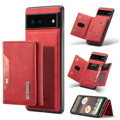 For Google Pixel 6A DG.MING M2 Series 3-Fold Multi Card Bag Phone Case(Red) - Google Cases by DG.MING | Online Shopping UK | buy2fix