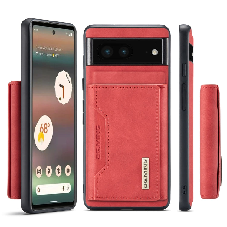 For Google Pixel 6A DG.MING M2 Series 3-Fold Multi Card Bag Phone Case(Red) - Google Cases by DG.MING | Online Shopping UK | buy2fix