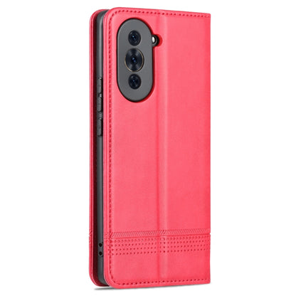 For Huawei nova 10 AZNS Magnetic Calf Texture Flip Leather Phone Case(Red) - Huawei Cases by AZNS | Online Shopping UK | buy2fix