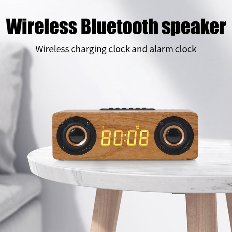 K1 Multifunctional Desktop Wooden Bluetooth Speaker Wireless Loudspeaker(Dark Brown) - Desktop Speaker by buy2fix | Online Shopping UK | buy2fix